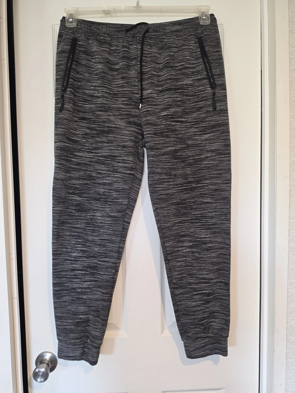 Men's Gray Jogger Pants with Zipper Pockets